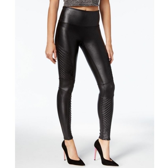 SPANX Pants - Title: Spanx Faux Leather Moto Leggings - Black - Size Medium
